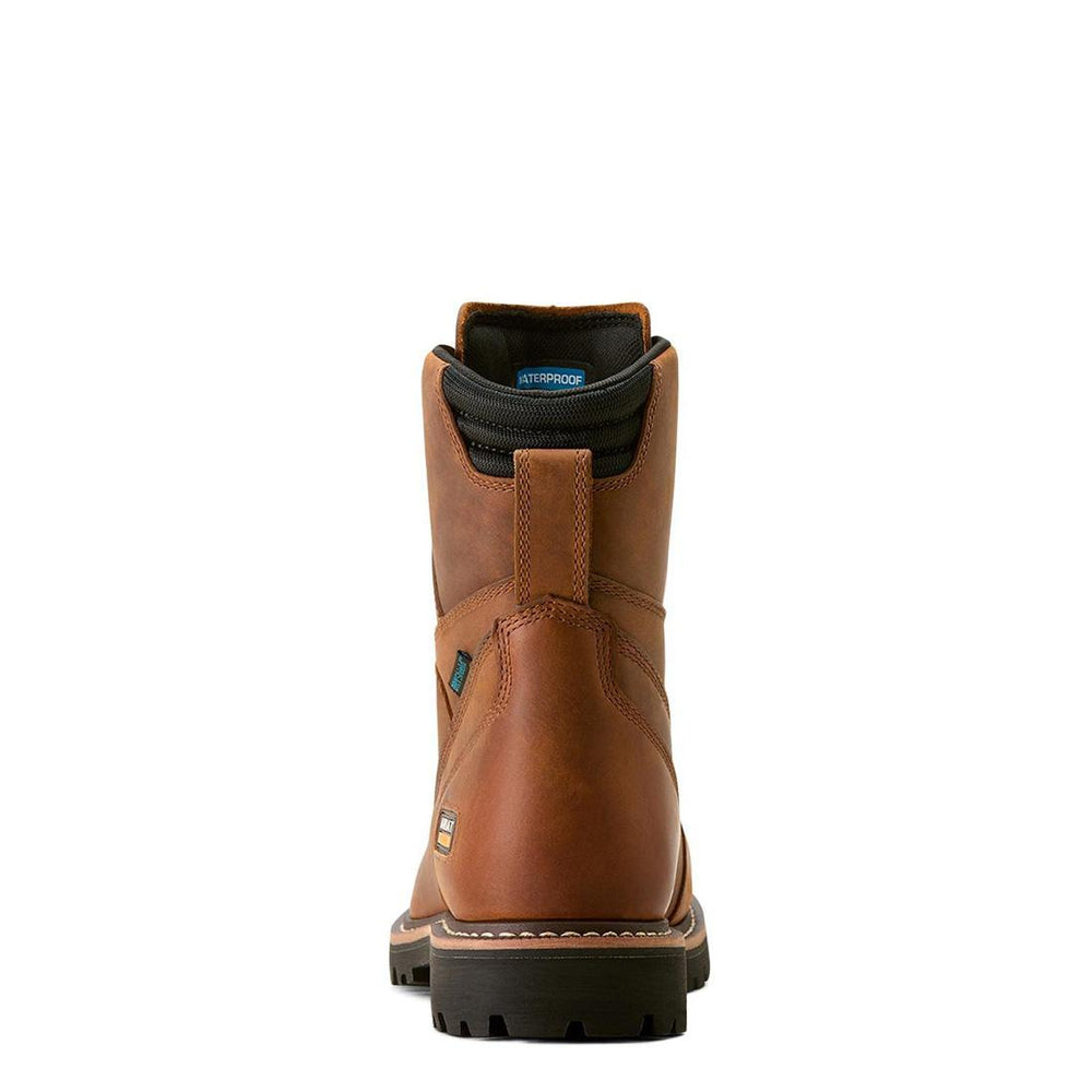 Ariat Longview Shock Shield 8 inch Soft-Toe Waterproof Boot Copper Brown Heel