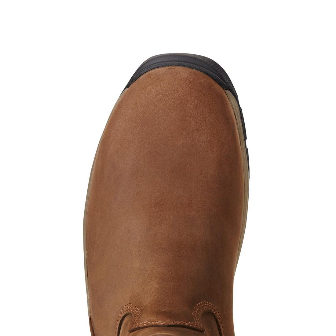 Ariat MasterGrip Composite-Toe SD Pull-On Work Boot Oily Distressed Brown Upper