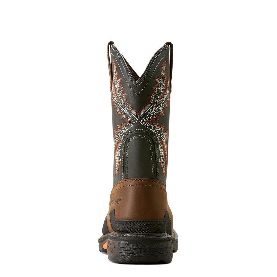 Ariat OverDrive Composite-Toe Wide Square Toe Work Boot Brown Upper