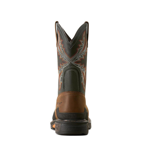 Ariat OverDrive Composite-Toe Wide Square Toe Work Boot Brown Upper