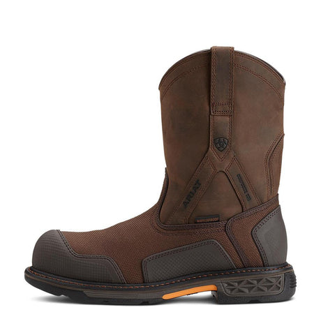 Ariat OverDrive XTR Composite-Toe Waterproof Work Boot Brown Cordura Heel