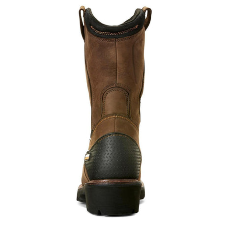 Ariat Powerline Composite-Toe Waterproof 400g Pull-On Work Boot Oily Distressed Brown Heel