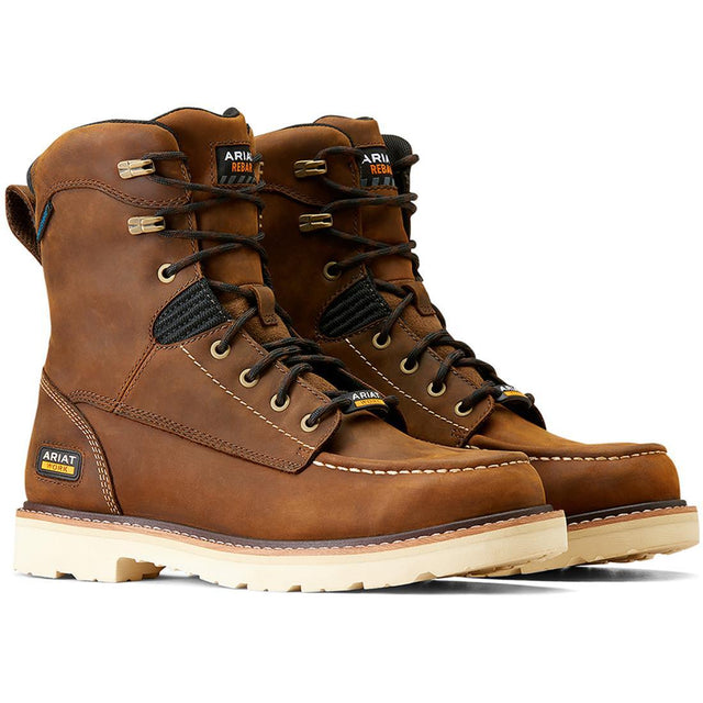 Ariat Rebar Lift 8 inch Soft-Toe Waterproof Boot Distressed Brown Profile