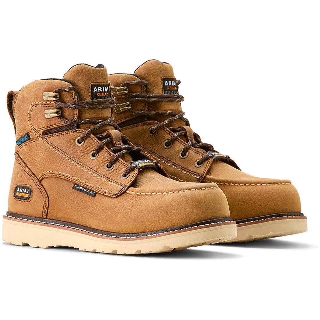 Ariat Rebar Wedge Moc Toe Women's Waterproof Composite Toe Work Boot - Brown Profile