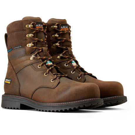 Ariat RigTEK 8 inch Composite-Toe CSA Waterproof Work Boot Oily Distressed Brown Profile