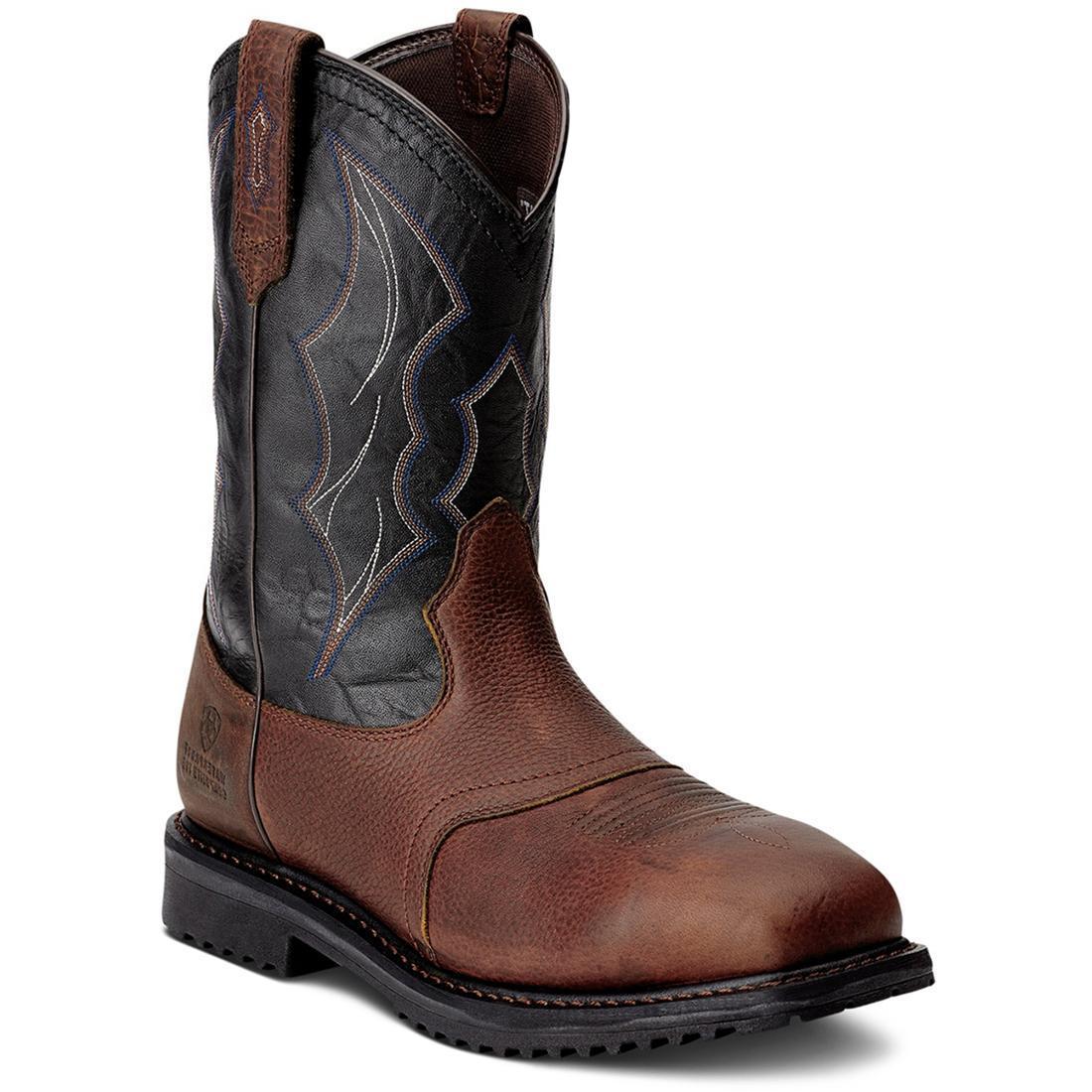 Ariat RigTek Composite-Toe Waterproof Wide Square Toe Work Boot Oiled Brown Profile