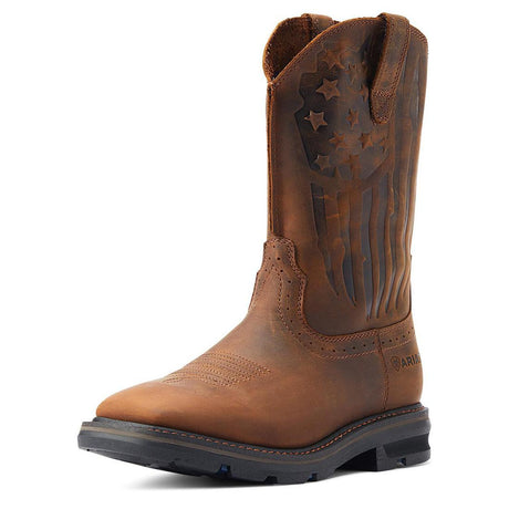 Ariat Sierra Shock Shield Patriot Soft-Toe Boot Distressed Brown Detail