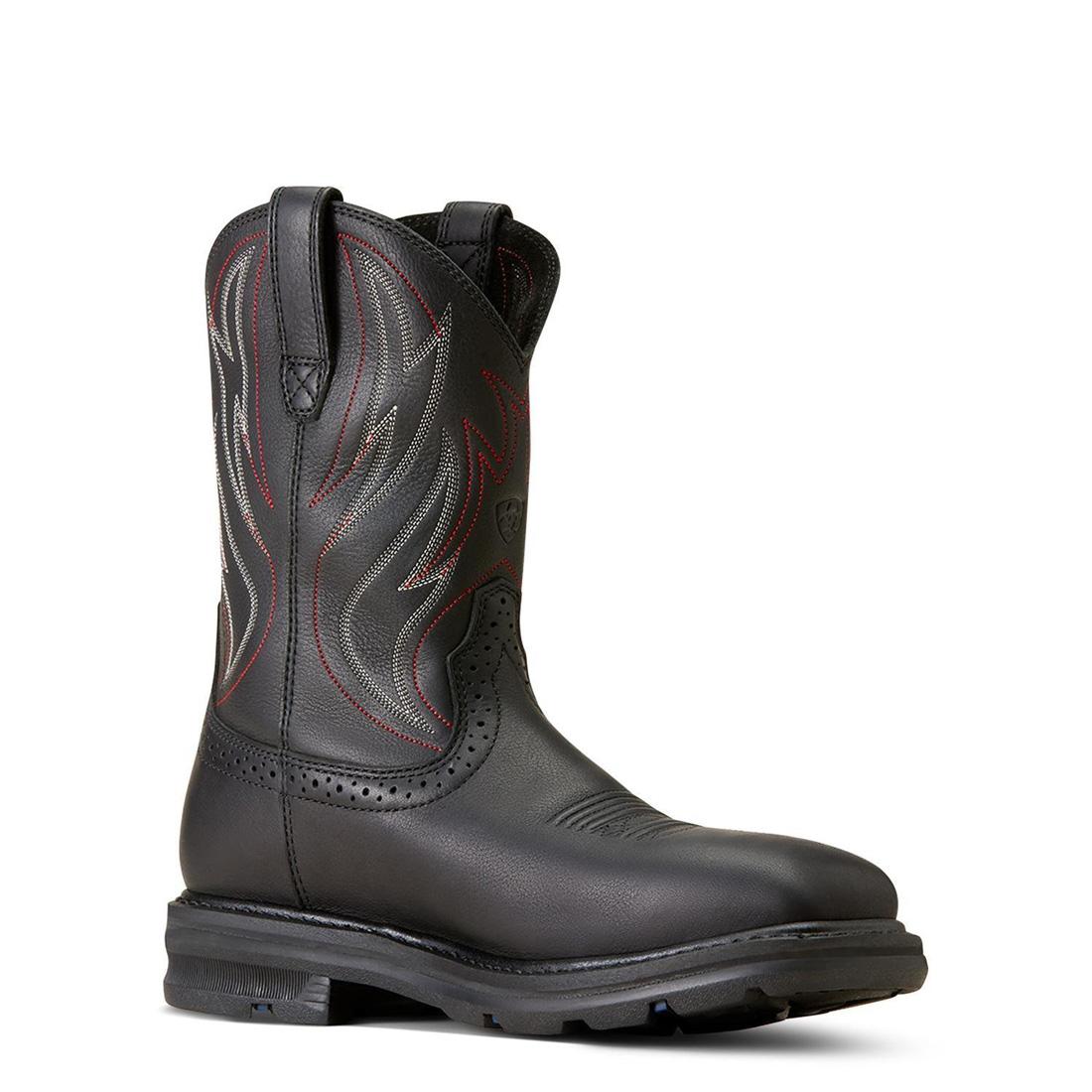Ariat Sierra Shock Shield Steel-Toe Work Boot Black Profile