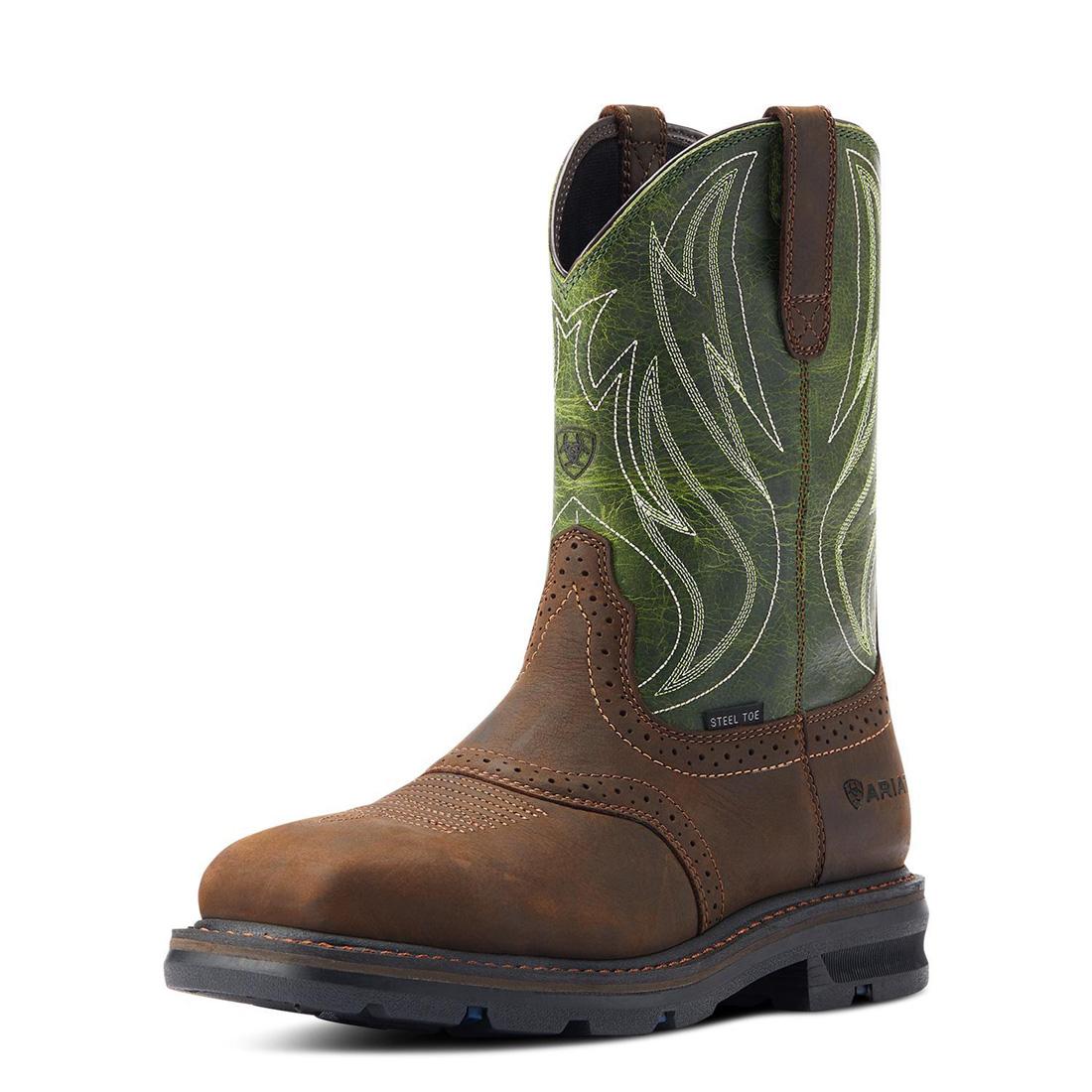 Ariat Sierra Shock Shield Steel-Toe Work Boot Dark Brown Heel