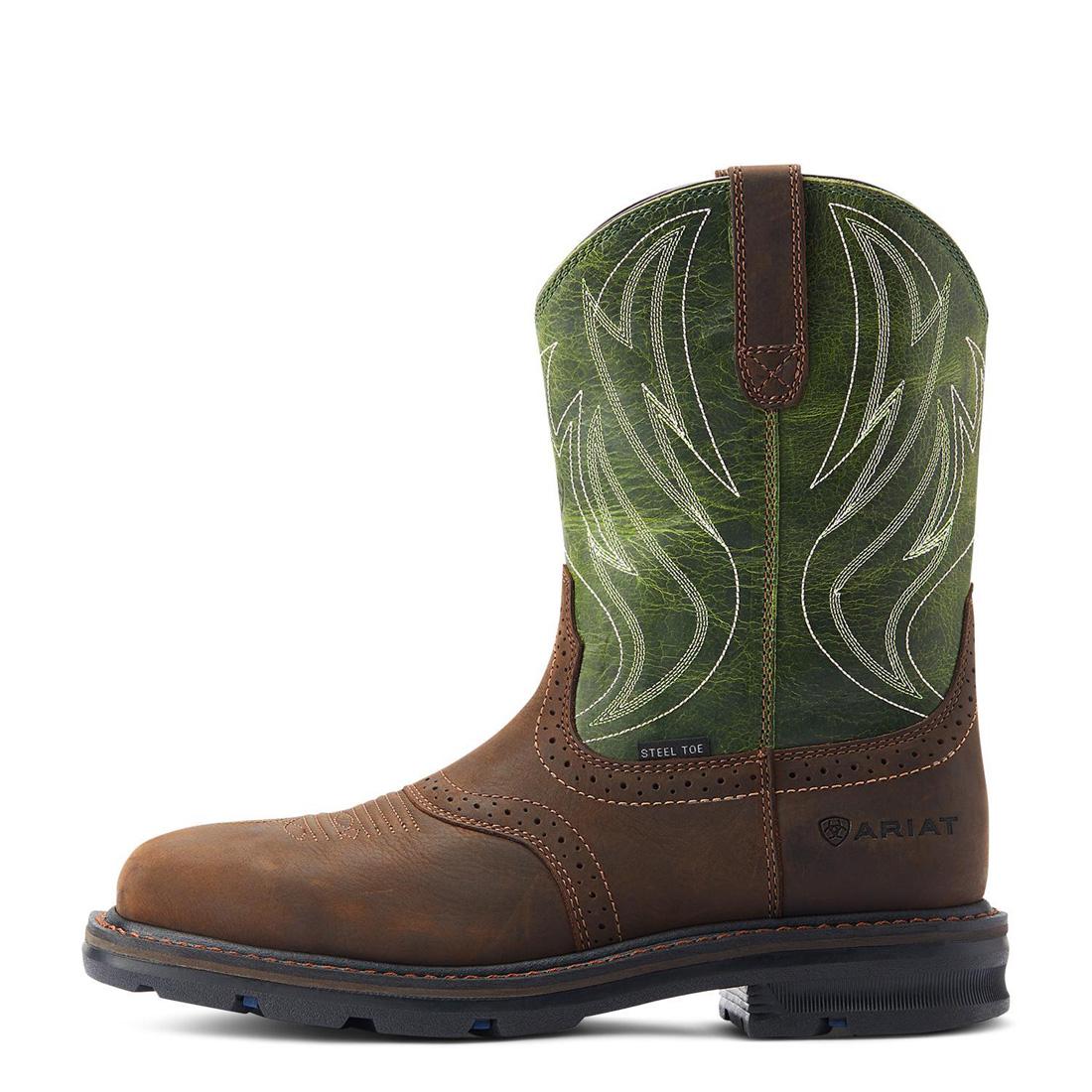 Ariat Sierra Shock Shield Steel-Toe Work Boot Dark Brown Side
