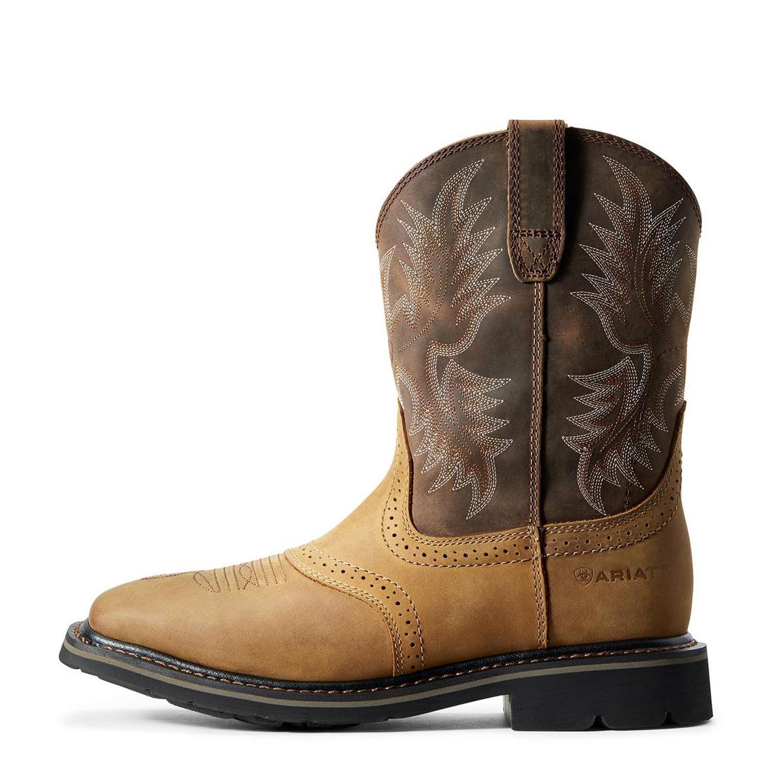 Ariat Sierra Soft-Toe Wide Square Toe Boot Aged Bark Heel