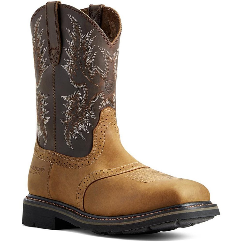 Ariat Sierra Steel-Toe Wide Square Toe Work Boot Aged Bark Profile