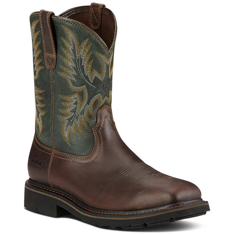 Ariat Sierra Steel-Toe Wide Square Toe Work Boot Dark Brown Medial
