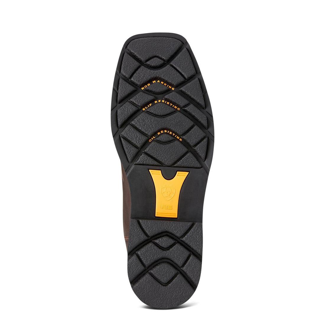 Ariat Sierra Steel-Toe Wide Square Toe Work Boot Dark Brown Sole