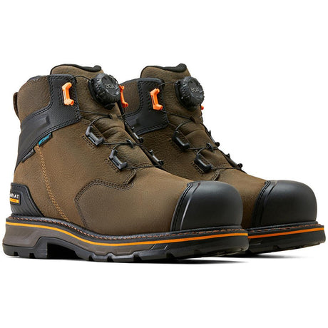 Ariat Stump Jumper BOA 6 inch Composite-Toe Waterproof Work Boot Iron Coffee Profile