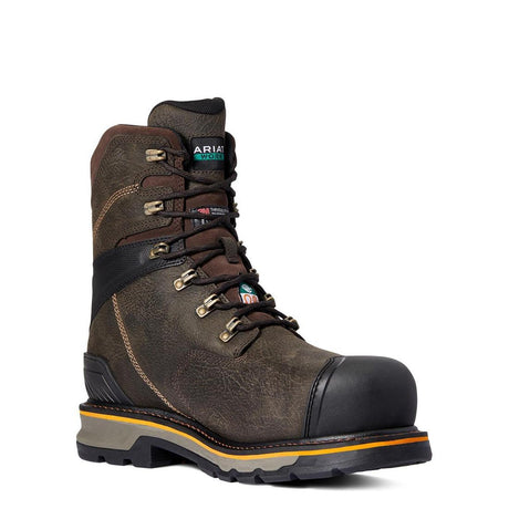 Ariat Stump Jumper CSA Glacier Grip 8 Inch Composite-Toe Waterproof 600g Work Boot Iron Coffee Side