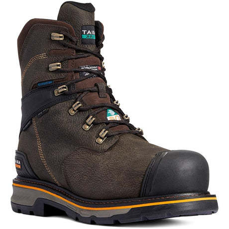 Ariat Stump Jumper CSA Glacier Grip 8 Inch Composite-Toe Waterproof 600g Work Boot Iron Coffee Profile