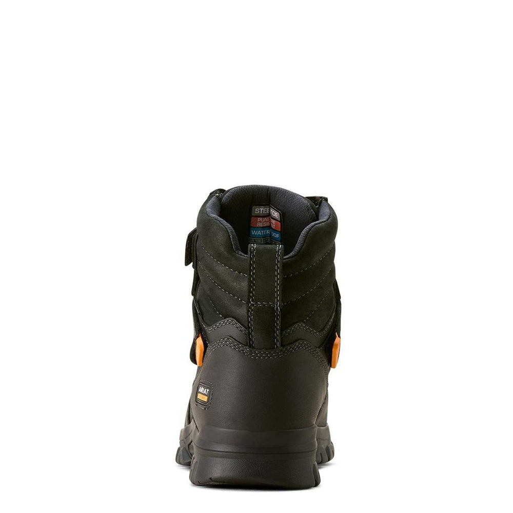 Ariat Treadfast Temper 6" CSA MetGuard WP Steel-Toe Work Boot Black Heel