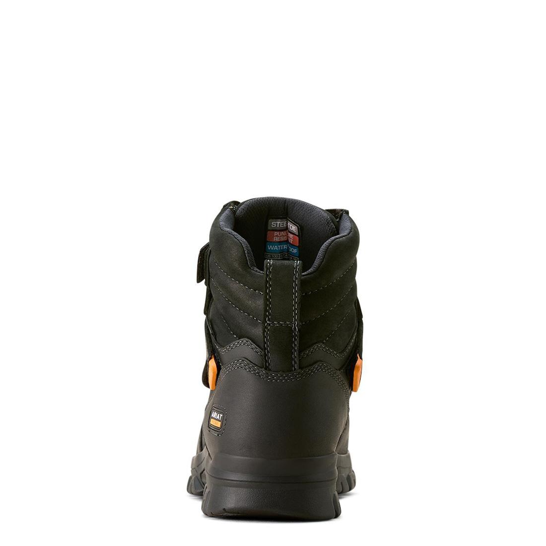 Ariat Treadfast Temper 6" CSA MetGuard WP Steel-Toe Work Boot Black Heel