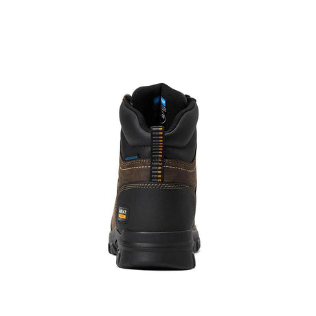 Ariat Treadfast 6" Steel-Toe Waterproof Work Boot Brown Heel