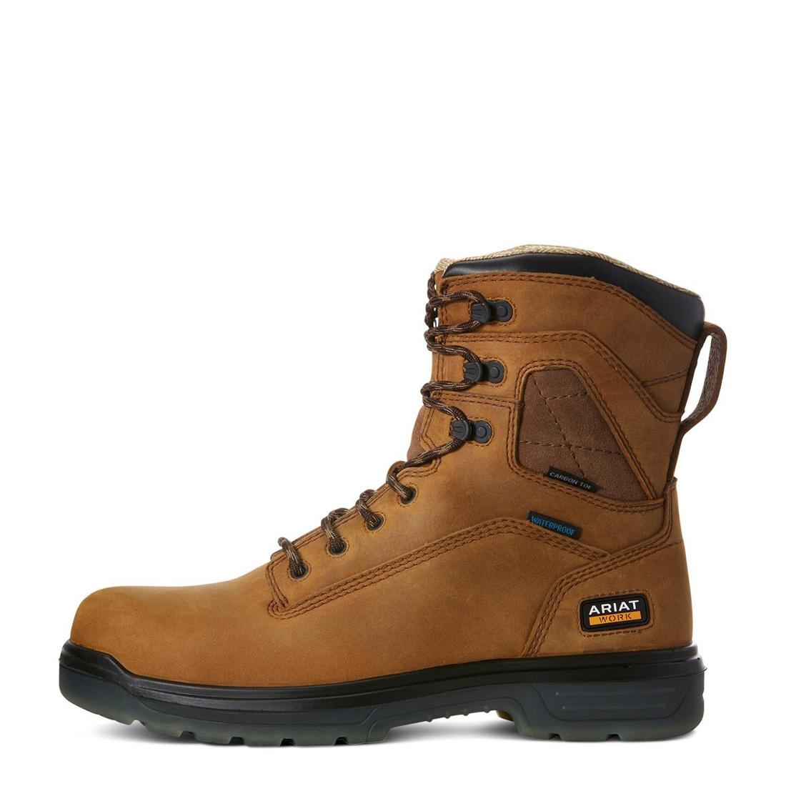 Ariat Turbo 8 inch Carbon-Toe Waterproof Work Boot Aged Bark Side