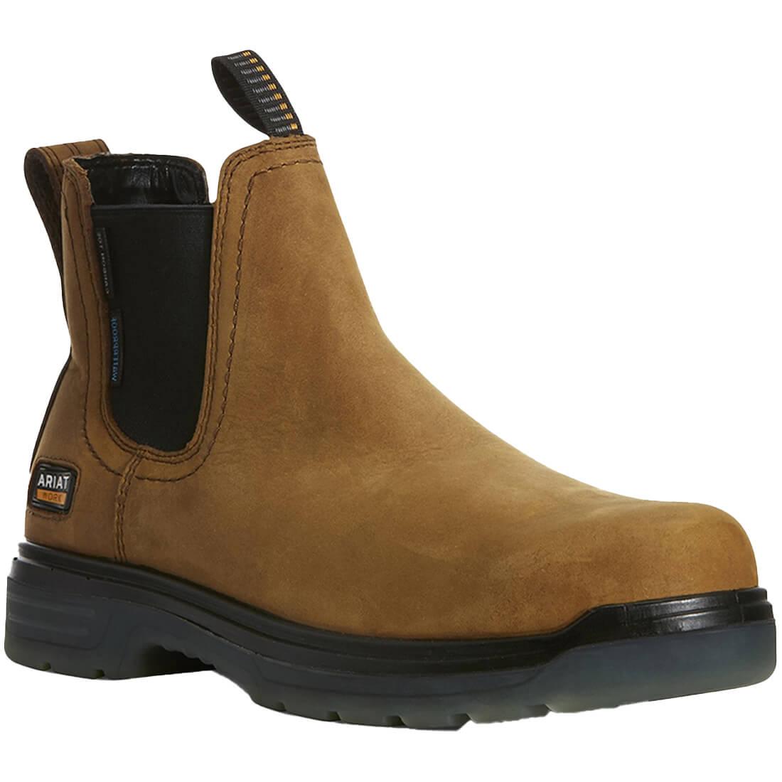Ariat Turbo Carbon-Toe Waterproof Chelsea Work Boot Aged Bark Medial
