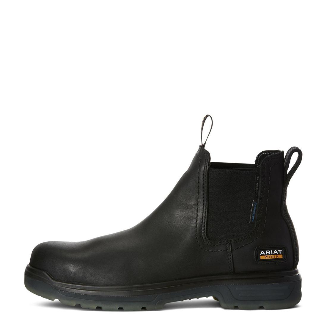 Ariat Turbo Carbon-Toe Waterproof Chelsea Work Boot Black Side