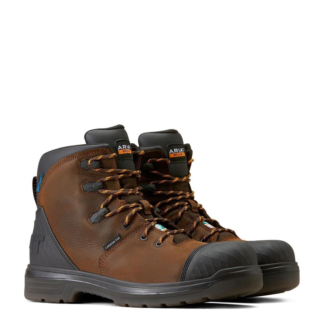 Ariat Turbo Outlaw 6 inch Carbon-Toe CSA Waterproof Work Boot Rich Brown Detail