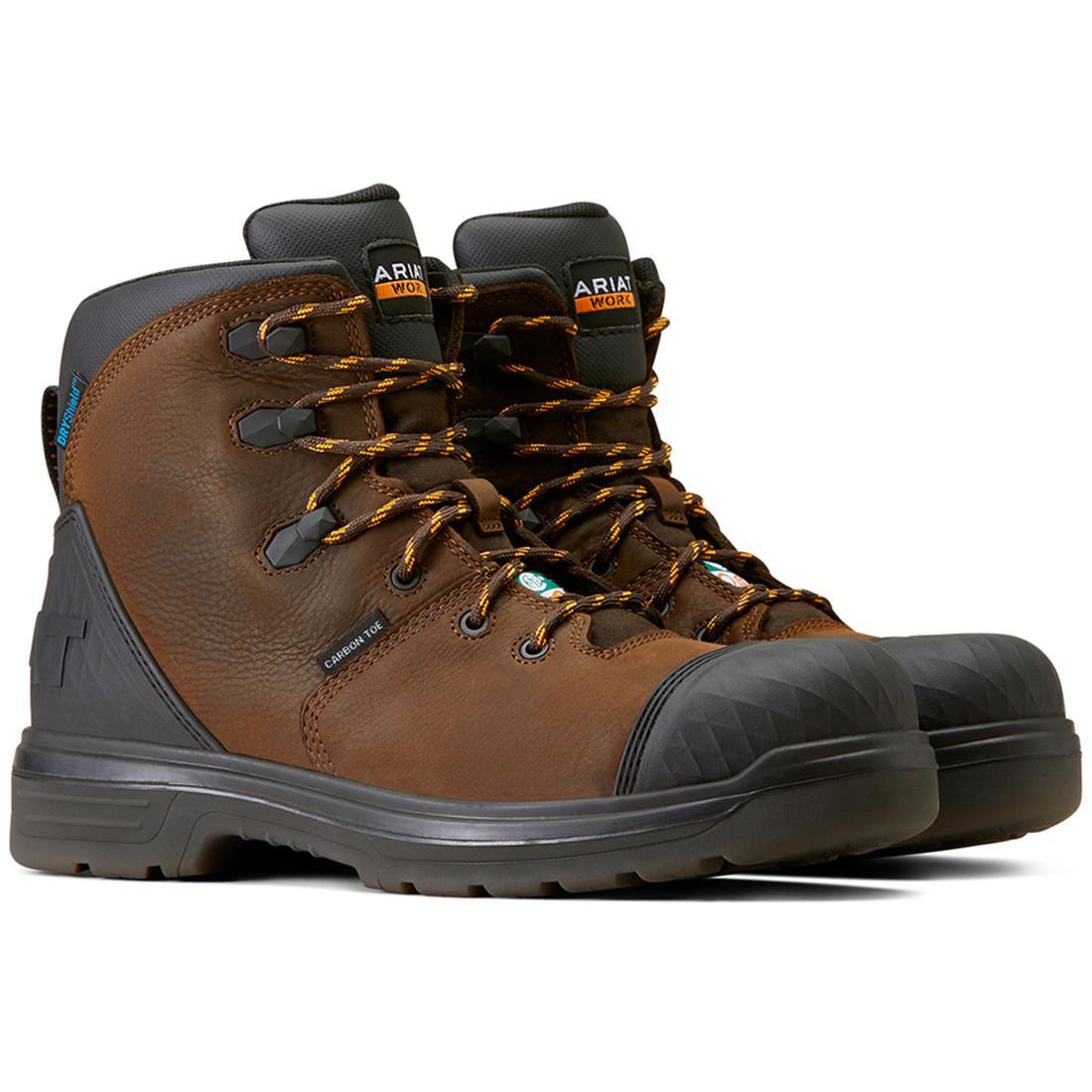 Ariat Turbo Outlaw 6 inch Carbon-Toe CSA Waterproof Work Boot Rich Brown Profile