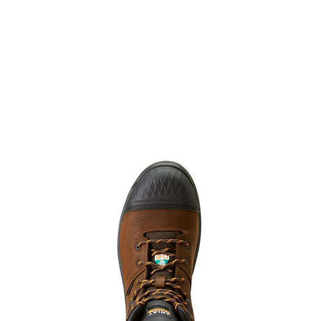 Ariat Turbo Outlaw 6 inch Carbon-Toe CSA Waterproof Work Boot Rich Brown Upper