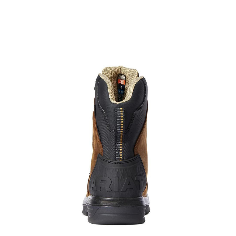 Ariat Turbo Outlaw 8 inch Carbon-Toe CSA Waterproof 400g Carbon Toe Work Boot Barley Brown Heel