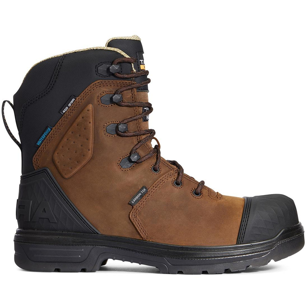 Ariat Turbo Outlaw 8 inch Carbon-Toe CSA Waterproof 400g Carbon Toe Work Boot Barley Brown Profile