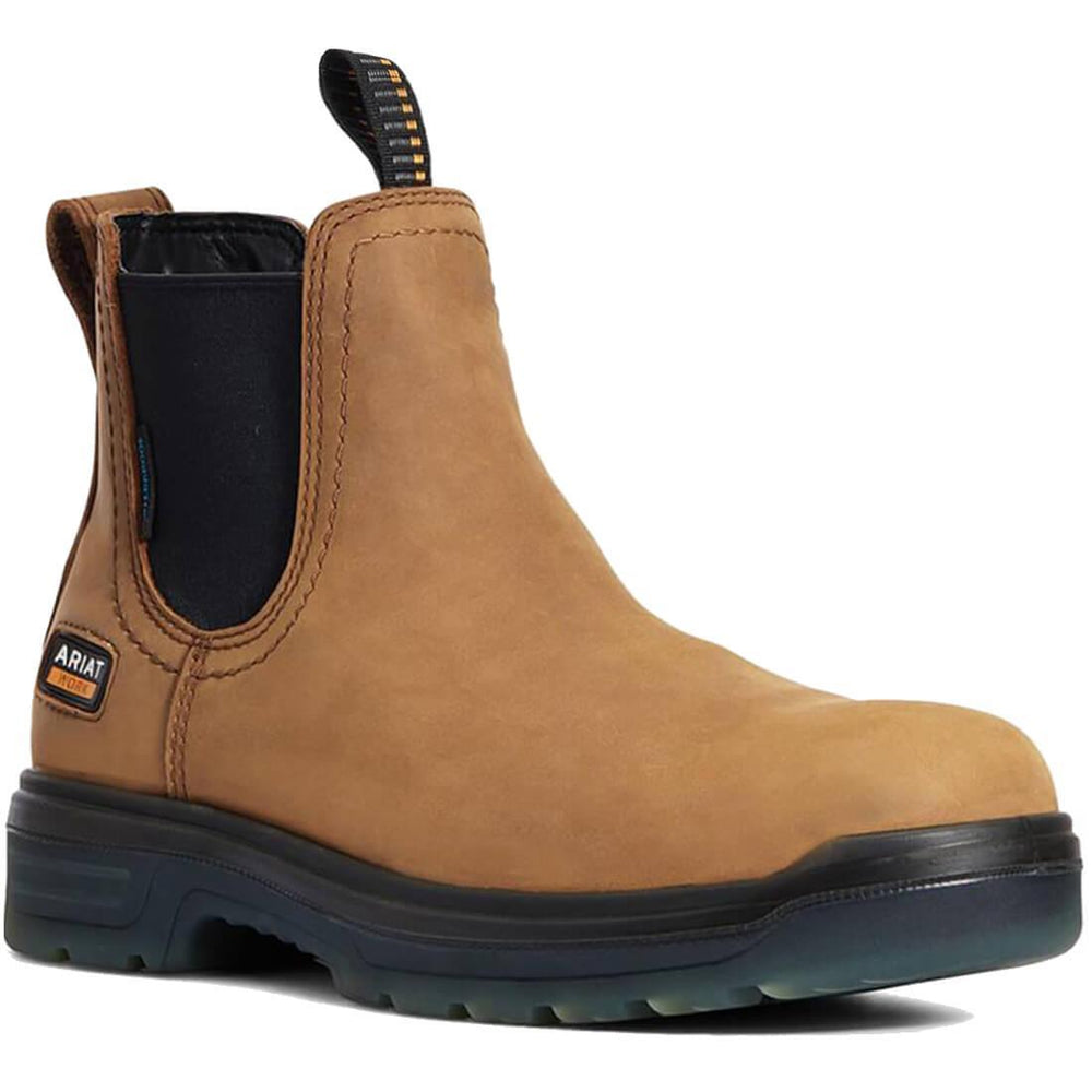 Ariat Turbo Soft-Toe Waterproof Chelsea Boot Aged Bark Medial