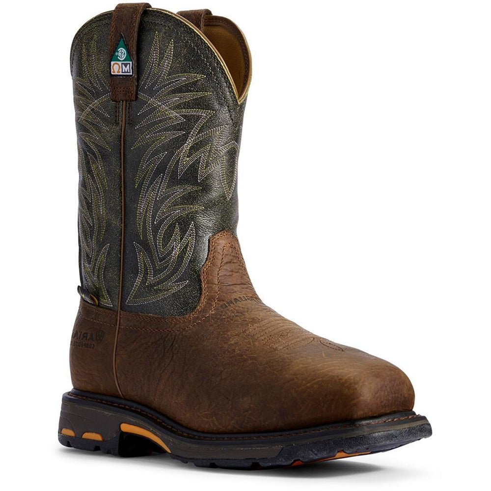 Ariat WorkHog Composite-Toe CSA MetGuard Wide Square Toe Work Boot Ridge Brown Profile