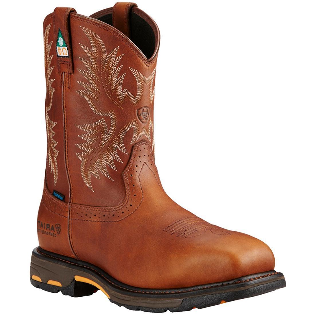 Ariat WorkHog Composite-Toe CSA Waterproof Wide Square Toe Work Boot Dark Copper Medial