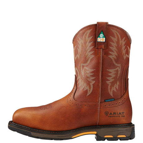 Ariat WorkHog Composite-Toe CSA Waterproof Wide Square Toe Work Boot Dark Copper Side