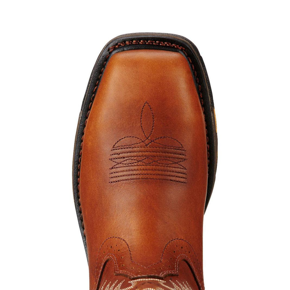 Ariat WorkHog Composite-Toe CSA Waterproof Wide Square Toe Work Boot Dark Copper Upper