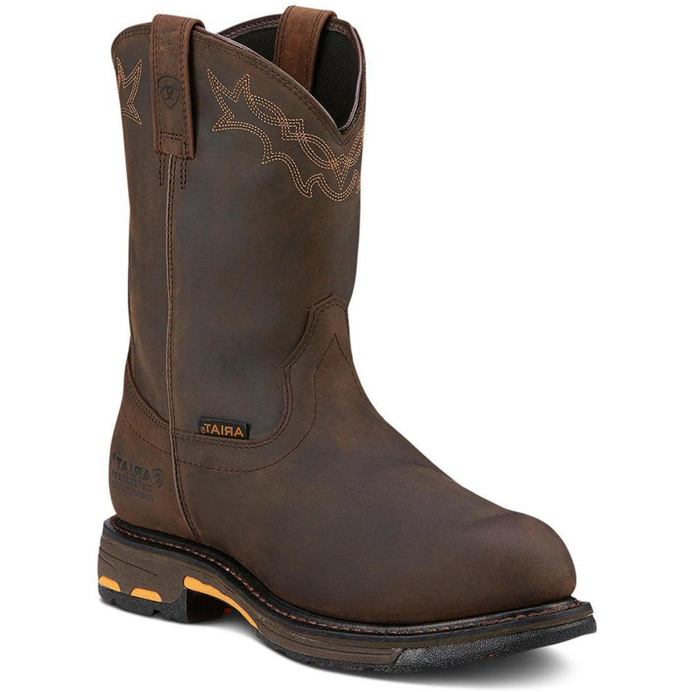 Ariat WorkHog Composite-Toe Waterproof Work Boot Oily Distressed Brown Medial