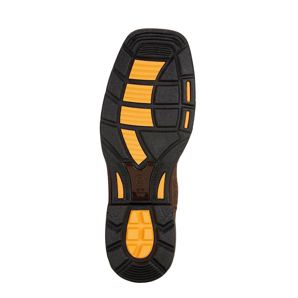 Ariat WorkHog Composite-Toe Waterproof Pull-On Square Toe Work Boot Brown Medial