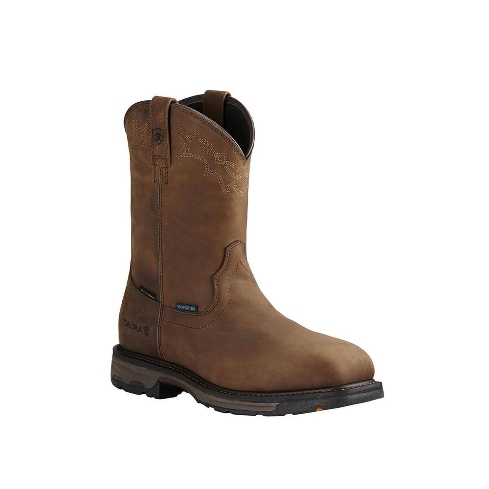 Ariat WorkHog Composite-Toe Waterproof Wellington Work Boot Brown Side