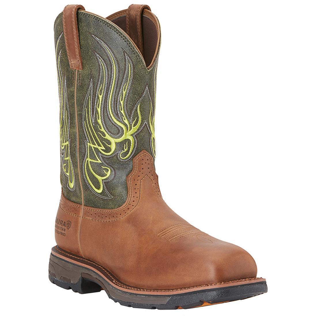 Ariat WorkHog Mesteno Composite-Toe Waterproof Work Boot Rust Medial