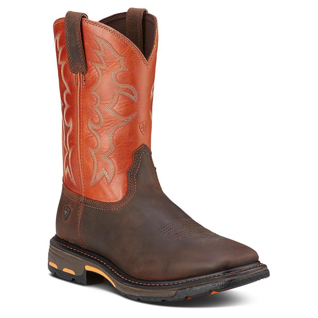 Ariat WorkHog Soft-Toe Wide Square Toe Boot Dark Earth Profile