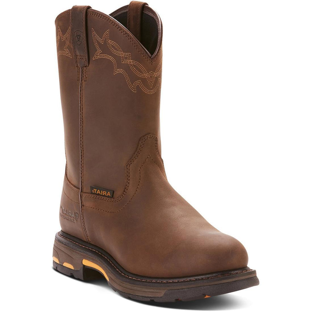 Ariat WorkHog Soft-Toe Waterproof Boot Oily Distressed Brown Medial