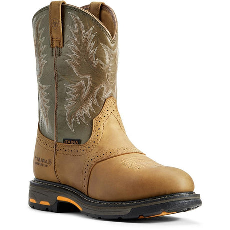 Ariat WorkHog Soft-Toe Waterproof Pull On Round Toe Boot Brown Profile