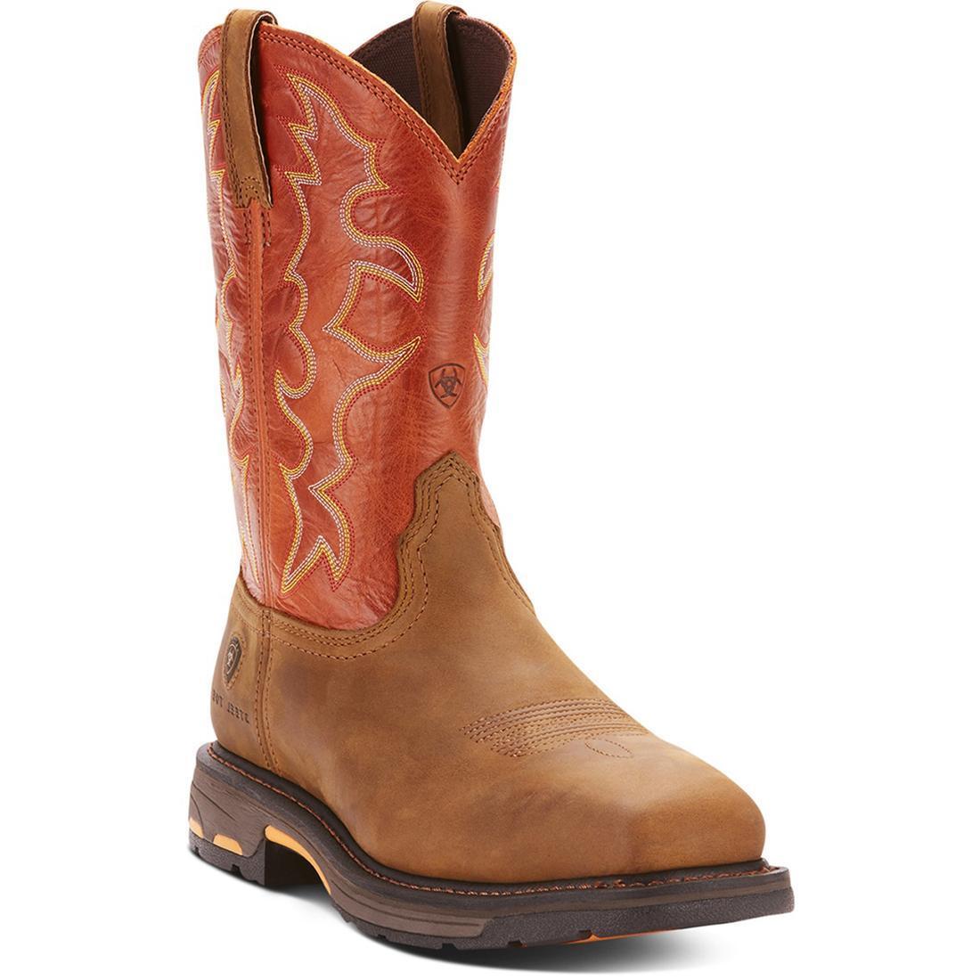 Ariat WorkHog Steel-Toe Wide Square Toe Work Boot Dark Earth Profile