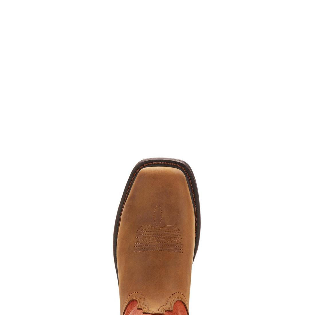 Ariat WorkHog Steel-Toe Wide Square Toe Work Boot Dark Earth Sole