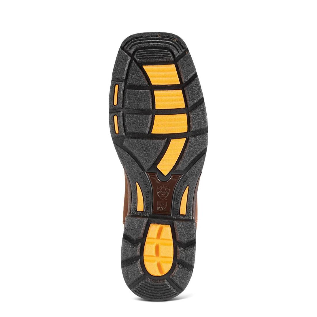 Ariat WorkHog Steel-Toe Waterproof Wide Square Toe Work Boot Aged Bark Sole