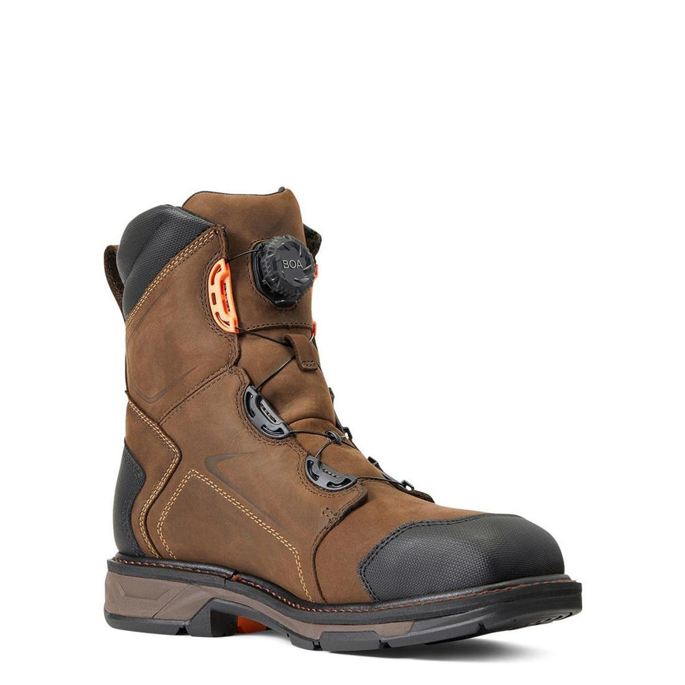 Ariat WorkHog XT BOA 8 inch Carbon-Toe Waterproof Work Boot Chocolate Brown Medial