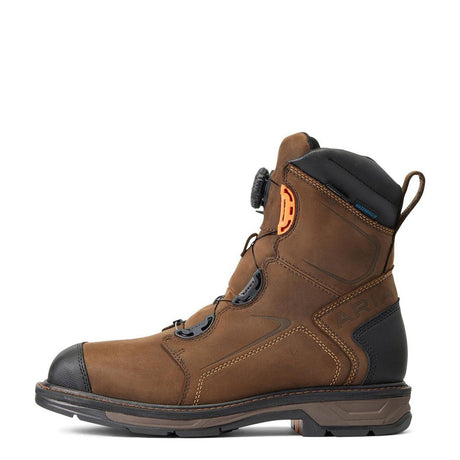 Ariat WorkHog XT BOA 8 inch Carbon-Toe Waterproof Work Boot Chocolate Brown Side