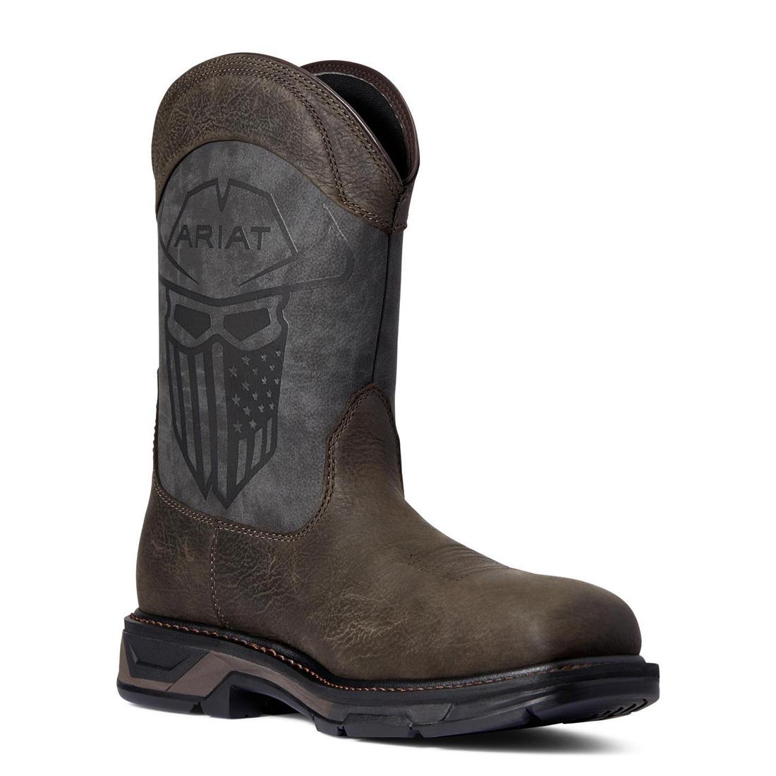 Ariat WorkHog XT Incognito Carbon Toe Work Boot Iron Coffee Heel